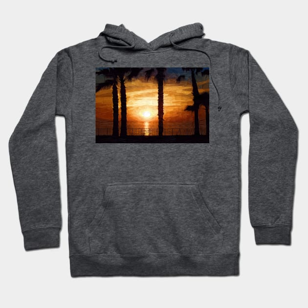 Sunset Over The Pacific Hoodie by KirtTisdale